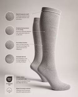 Stödstrumpor 11–14 mmHg Vita – Bomull | OEKO-TEX®