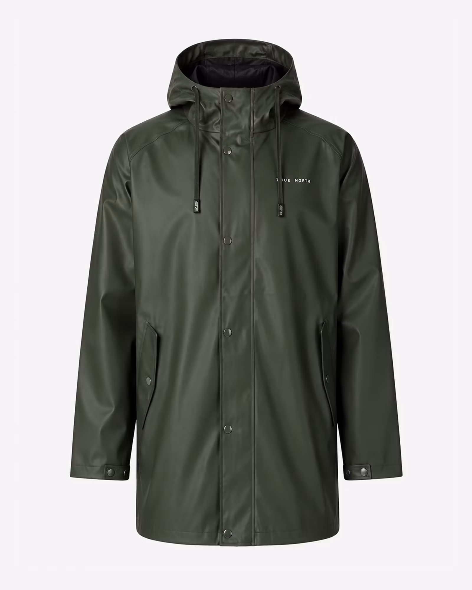 Regnjacka Herr PU Mid-Coat – Vattentät 8000 mm | Skogsgrön