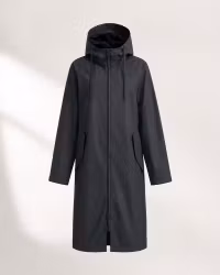 Hellång Regnkappa Dam – PU-Coated Vattentät 8000 mm | Svart