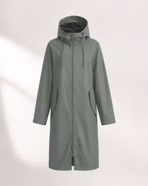 Hellång Regnkappa Dam – PU-Coated Vattentät 8000 mm | Grön