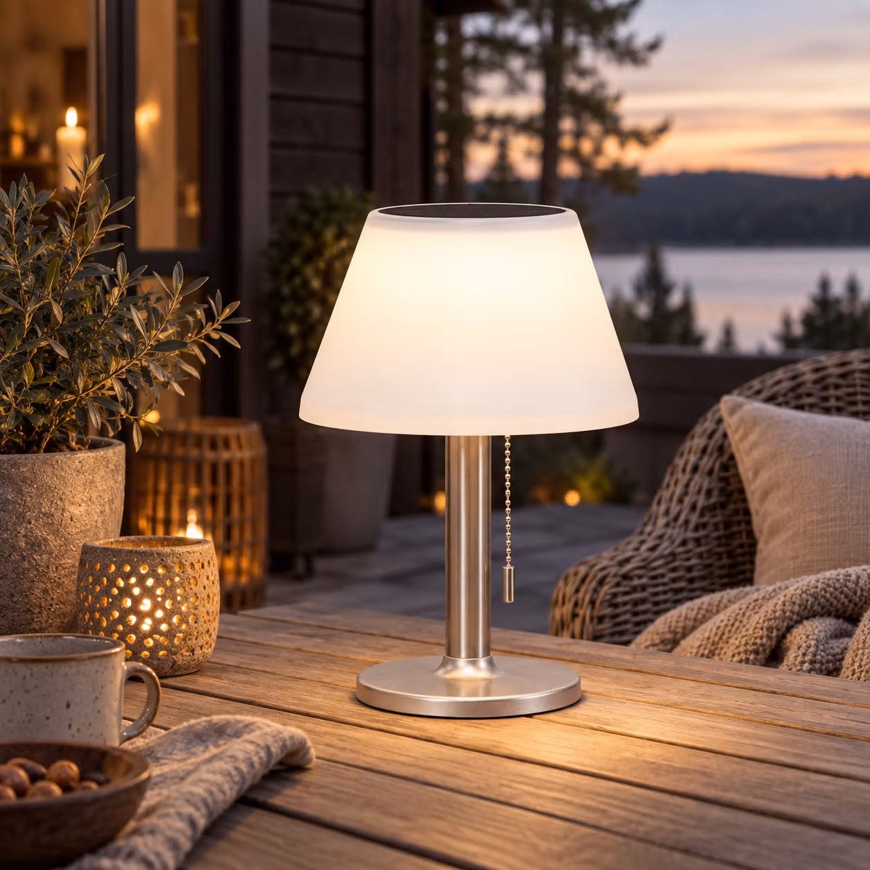 Solcells Bordslampa Utomhus Solia – 3 Ljusstyrkor 200 lm | Vit