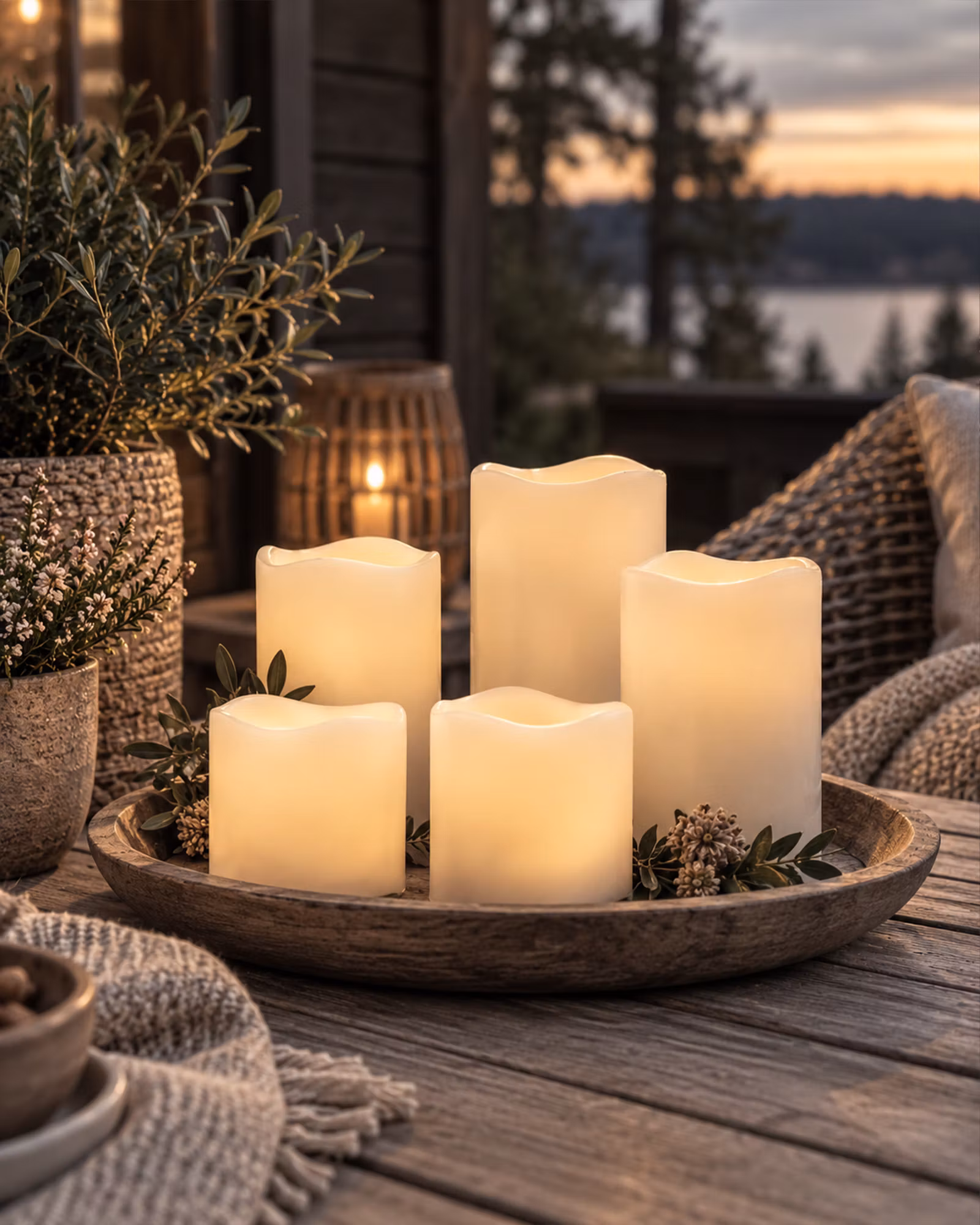 LED Blockljus 5-pack med Fjärrkontroll – Vintage Look | Star Trading
