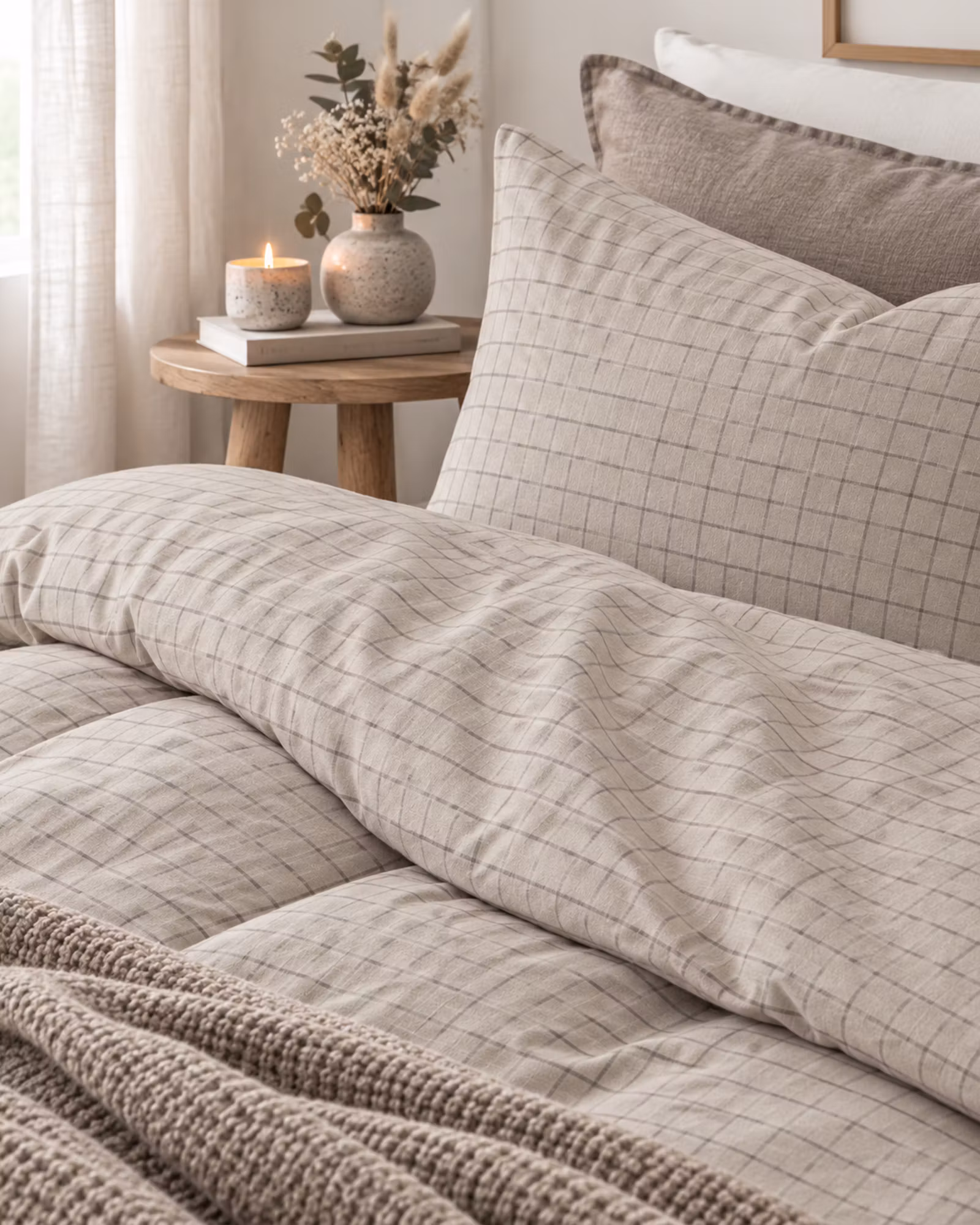Flanell Påslakanset Birger 2-del – 100% Bomull | Greige