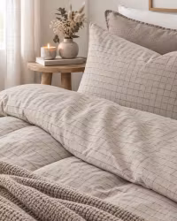 Flanell Påslakanset Birger 2-del – 100% Bomull | Greige