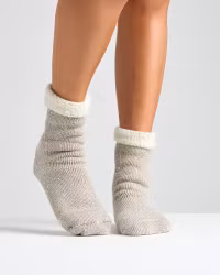 Ullsockor Ullfrotté 2-pack Beige/Vit – Varma & Mjuka
