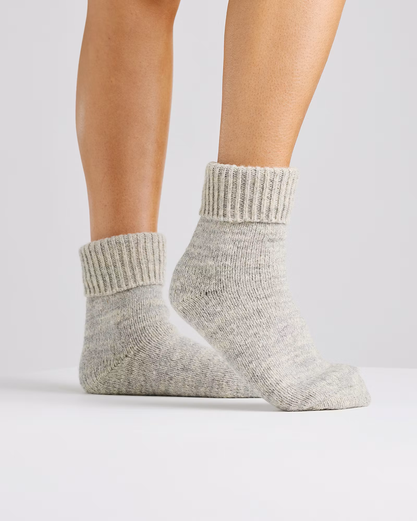Eskimåsockor Ull 2-pack Grå/Ljusgrå – 80% Ull | Helfrotté