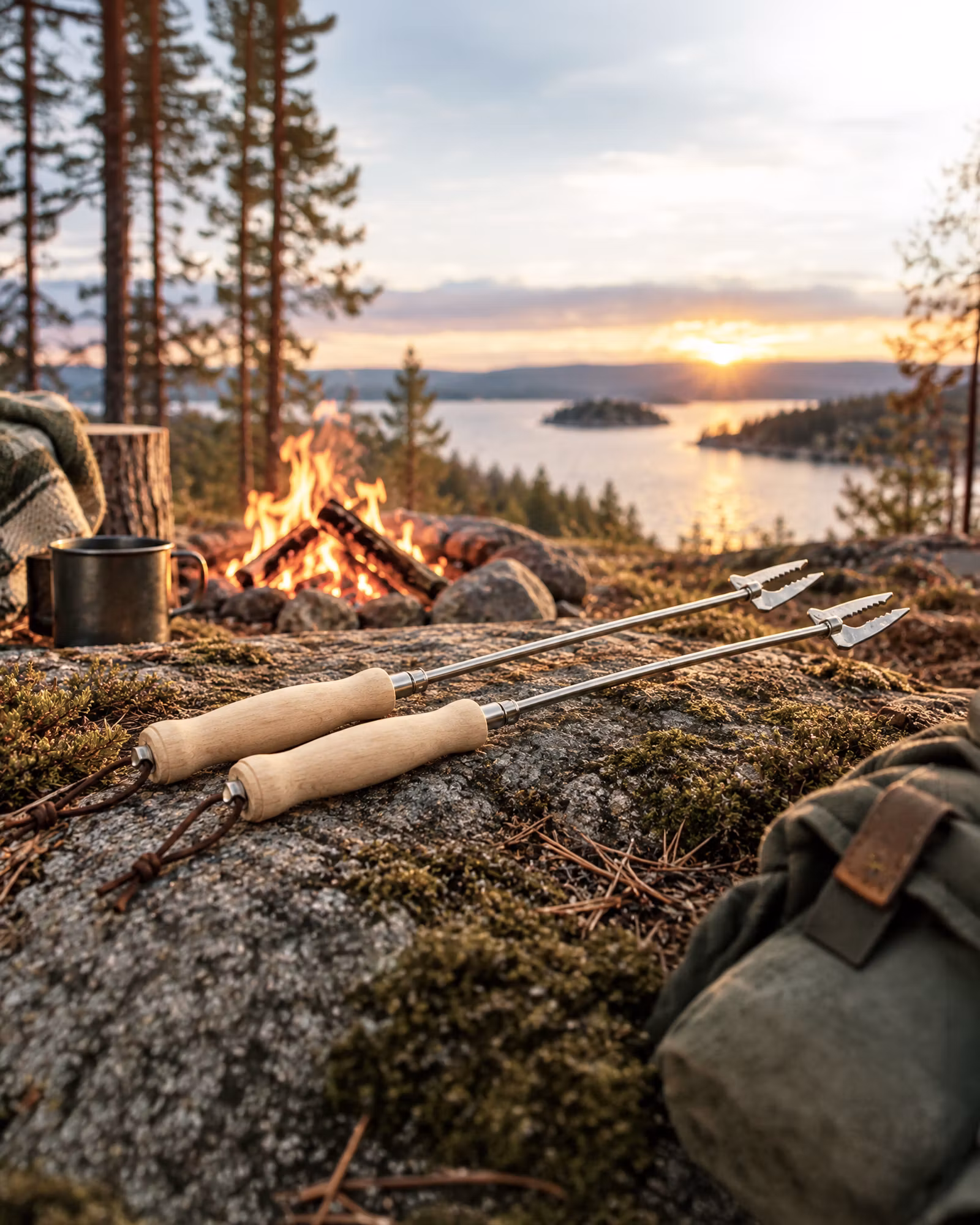 Grillspett Teleskopiskt 2-pack 18–81 cm – Camping | True North