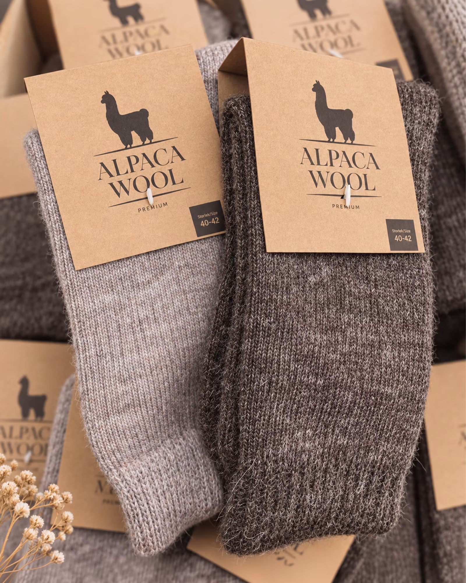 Alpacka-Frotté Sockor 2-pack – Camello/Moro | HAIKA WOOL