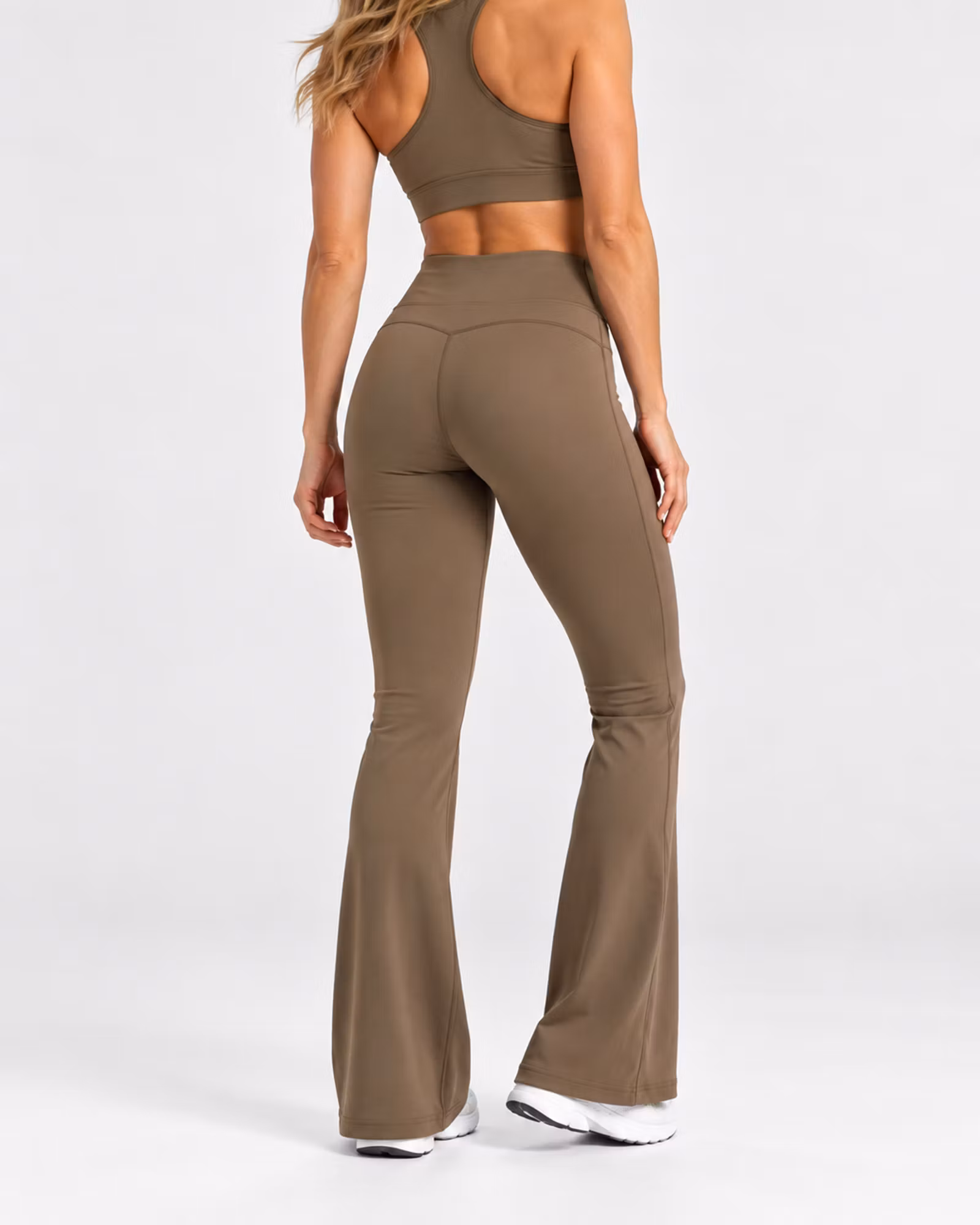 Flare Tights Dam – Hög Midja & 4-vägsstretch | Mocca