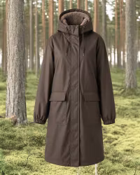 Fodrad Regnkappa Dam – Vattentät PU & Soft Pile | Coffee
