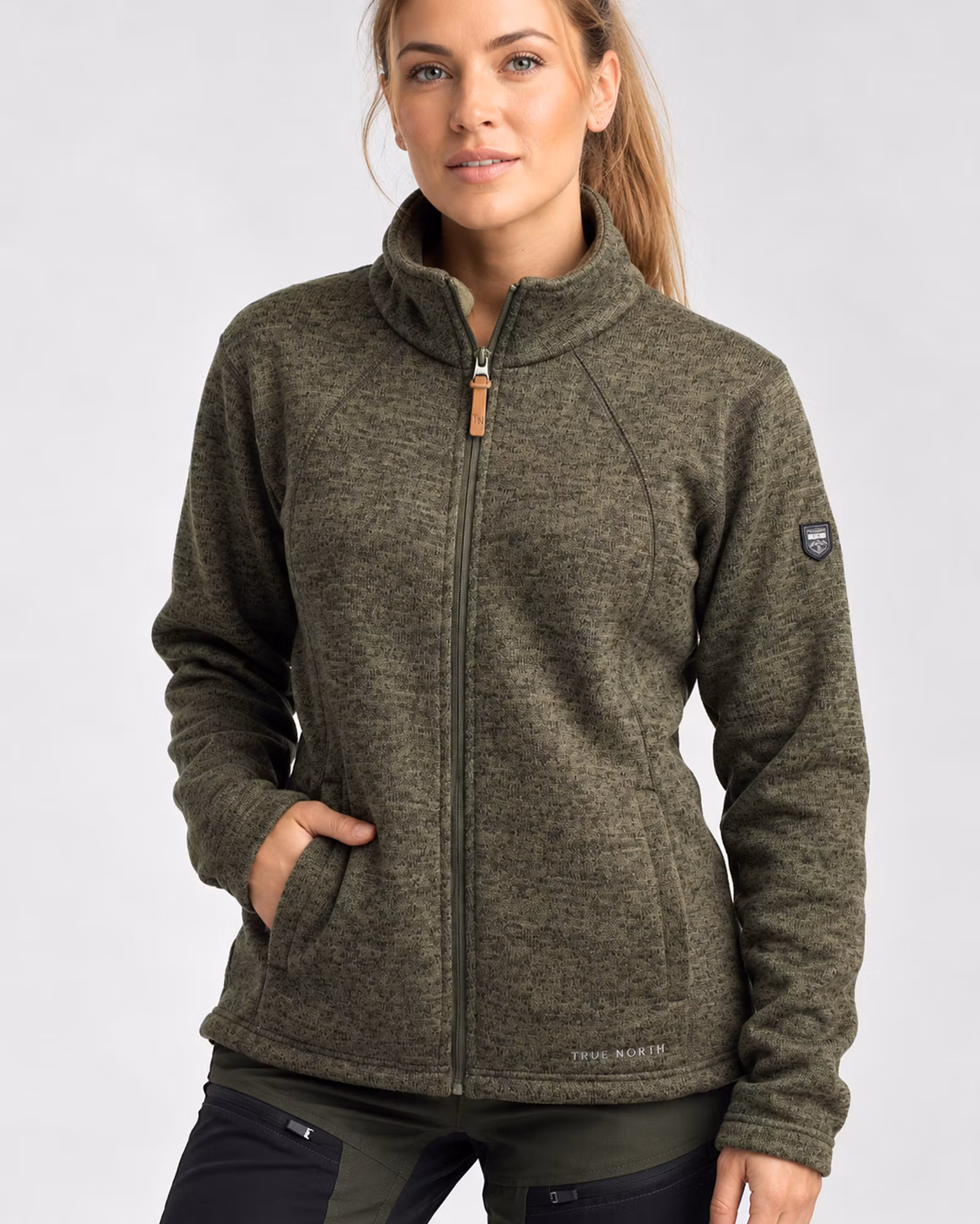 Fleecejacka Dam – Mjuk Flat Fleece | Skogsgrön | True North