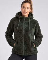 Softpile Fleece Hoodie Dam – Mörkgrön | Mountain Trekking