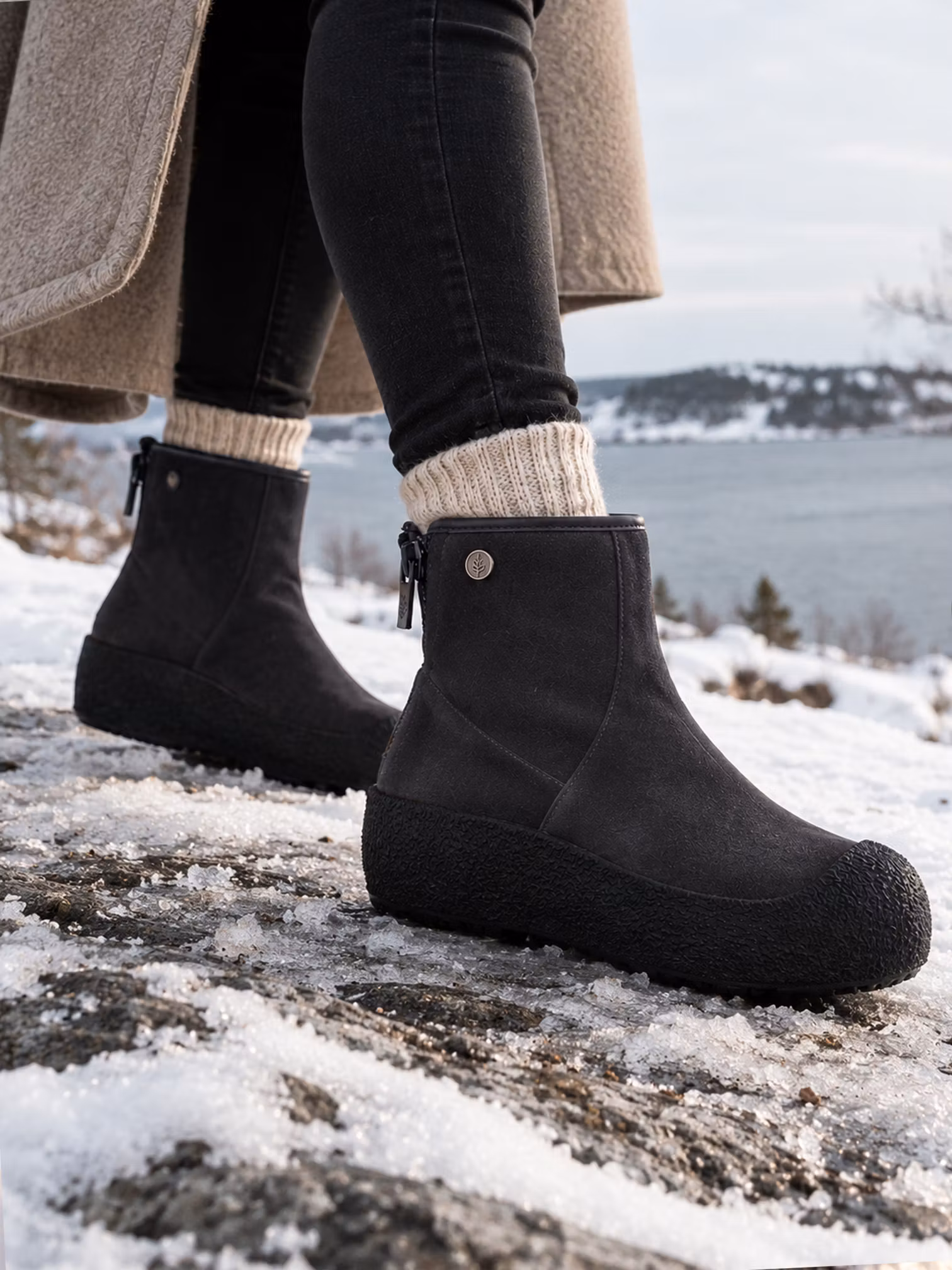 Vinterkänga Dam Waterproof Mocka – Alyeska | Svart