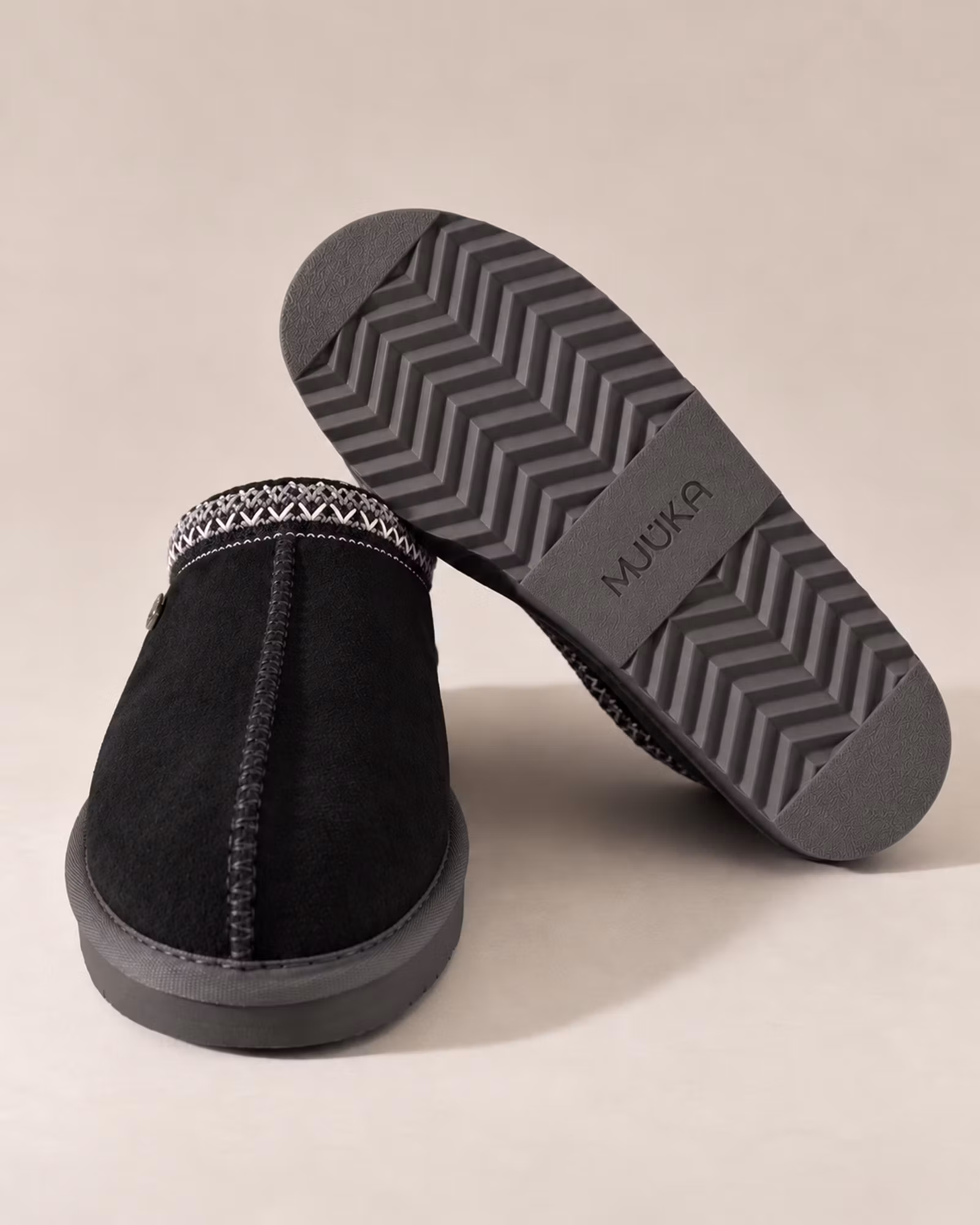 Yrsa Fårskinnstofflor – Mocka & Ull | MJÙKA - Black