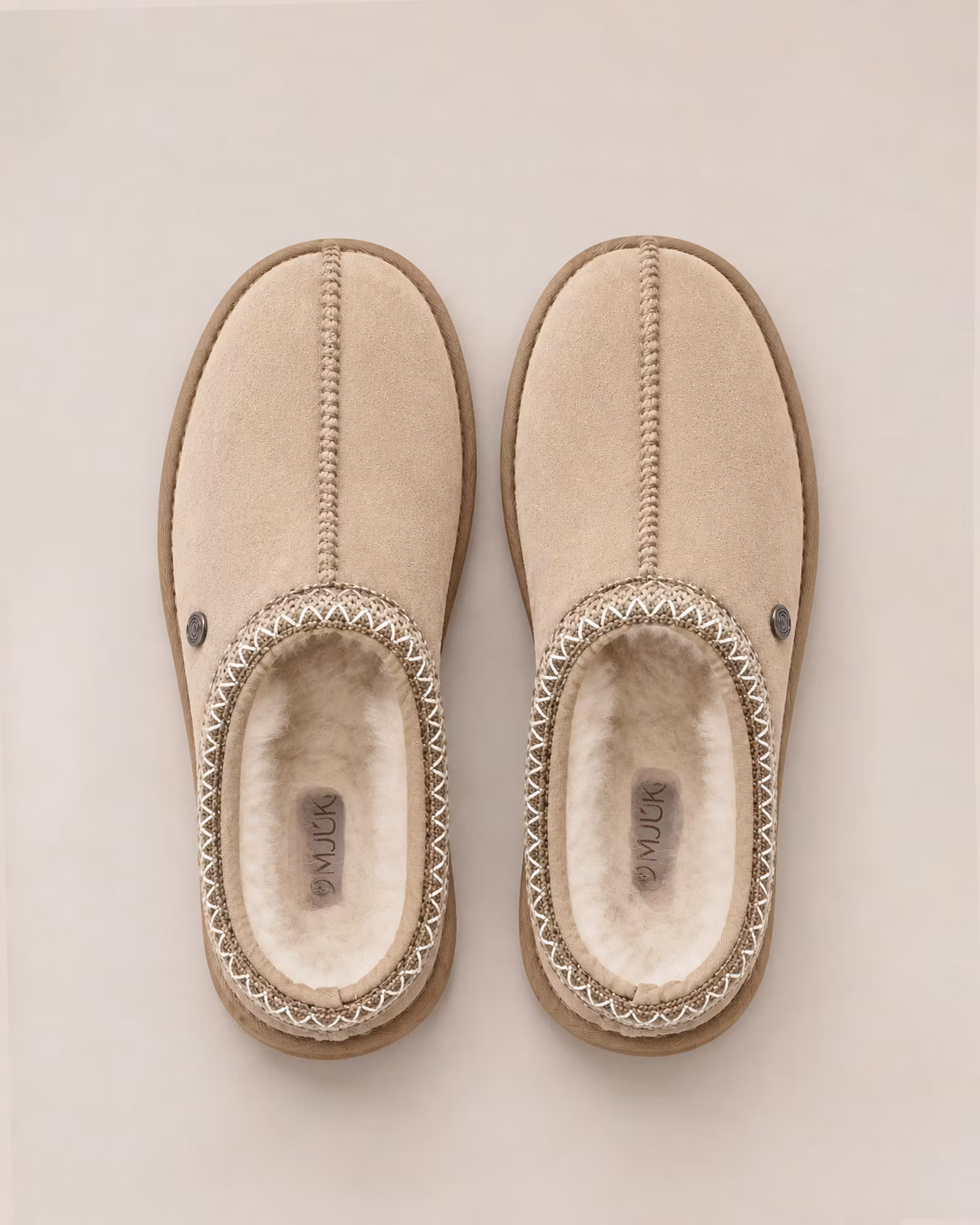 Yrsa MJÙKA Fårskinnstofflor – Mocka & Ull | Ljus Beige
