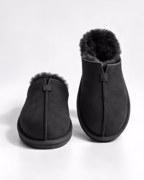 Stavanger Fårskinnstofflor Herr, Slip-In | Svart – HAIKA