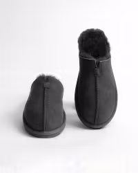 Stavanger Fårskinnstofflor Herr, Slip-In | Antracit – HAIKA