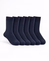 Bambustrumpor med Platt Tåsöm - Marinblå 6-pack | Extra Mjuka