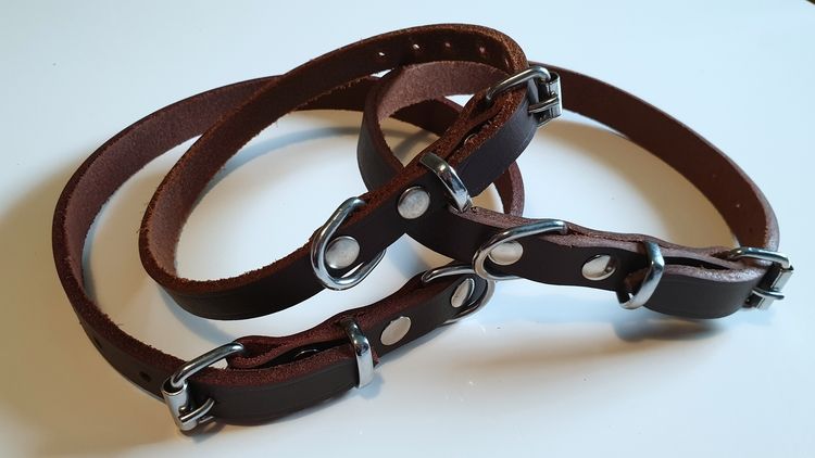 Läderhalsband till hund - Brun