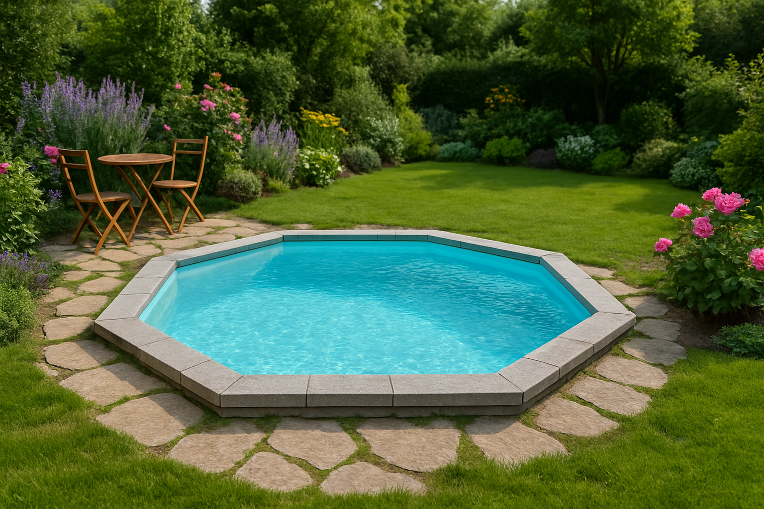 Liten glasfiberpool från poolprodukter