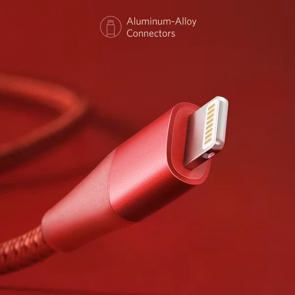 Anker PowerLine plus II röd kontakt i aluminium