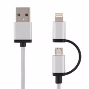 Mikro B-USB och Lightning - USB 2,0 kabel, 1m