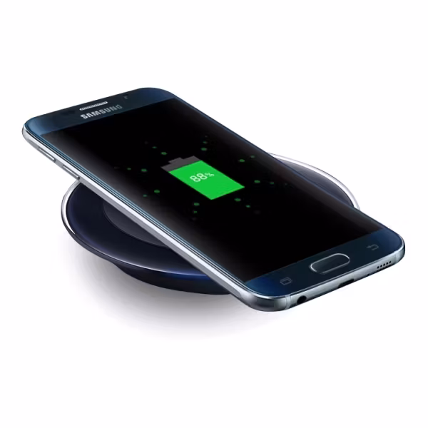 Samsung Qi trådlös laddare, svart, med Samsung telefon