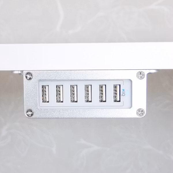 Fastskruvad fäste med PowerPort 6 mobilladdare - silver