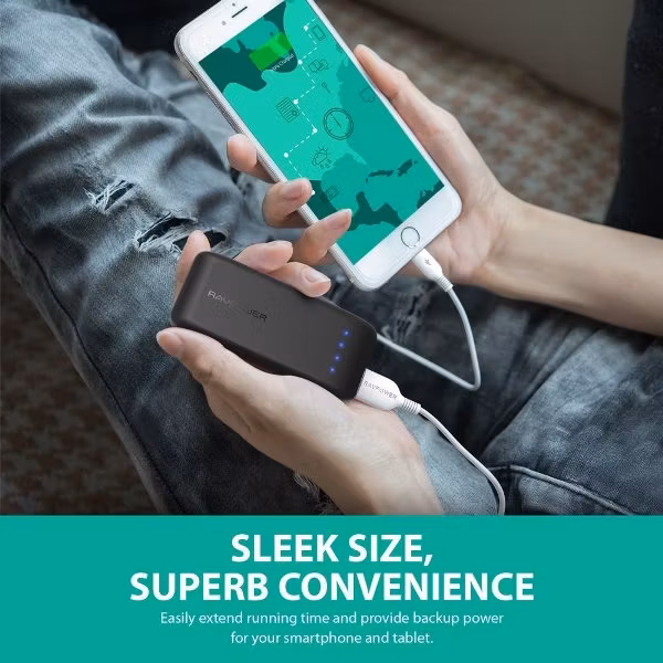 RAVPower 6700mAh Pocket powerbank för laddning av mobiltelefoner