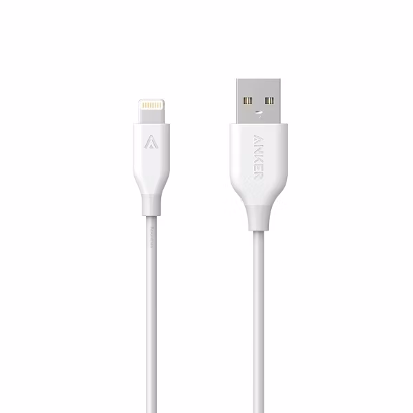 Anker PowerLine Lightning USB kabel - vit, 90cm