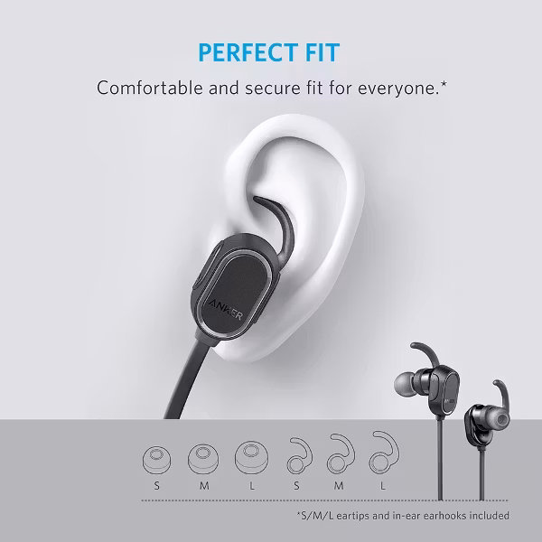 Anker SoundBuds Sport hörlurar med bra passform