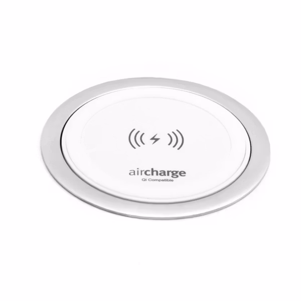 Aircharge trådlös laddare för montering aluminium vit