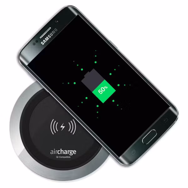 Trådlös laddare svart krom laddar Samsung