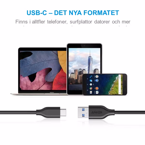 Anker PowerLine USBC kabel 90cm det nya formatet