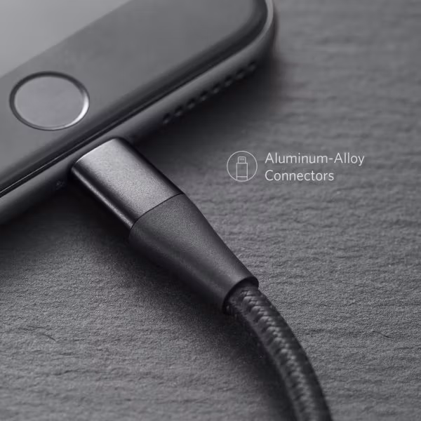 Anker PowerLine plus II 90cm svart laddar