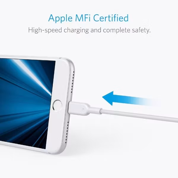 Anker PowerLine II Dura 90cm vit mfi certifierad för Apple
