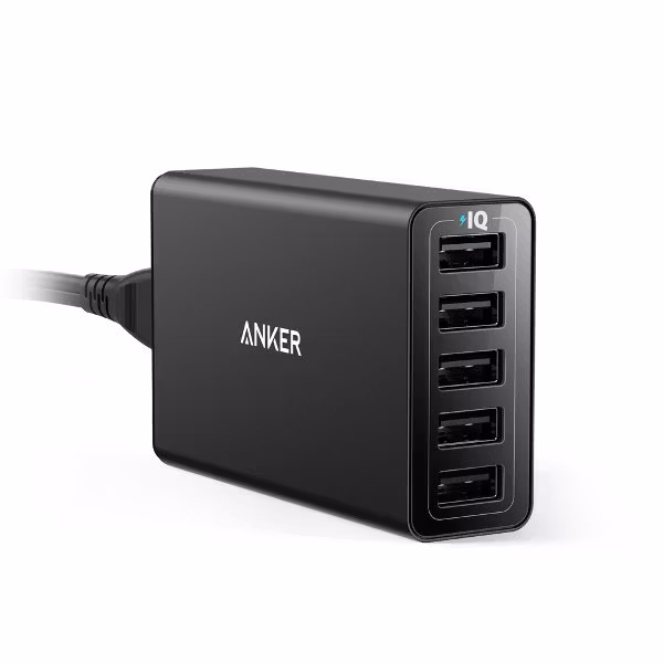 Anker Powerport 5 mobilladdare svart