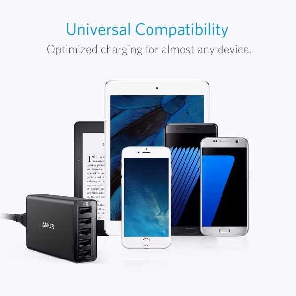Anker Powerport 5 mobilladdare laddar alla möjliga telefoner