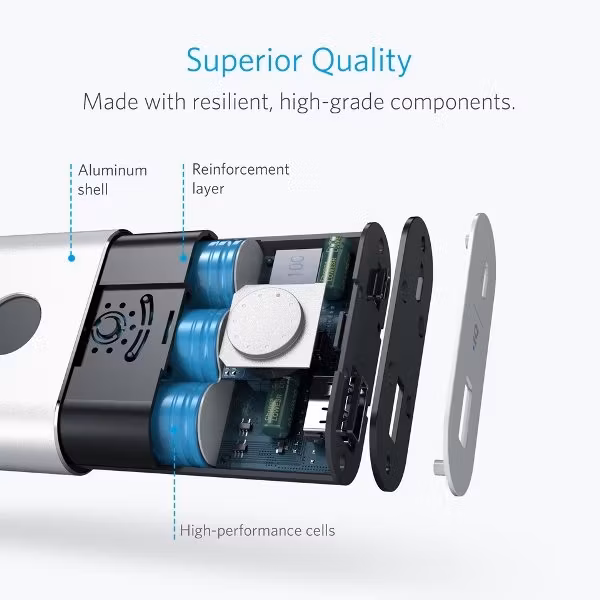 PowerCore plus 10050 QC3 powerbank silver hög kvalitet