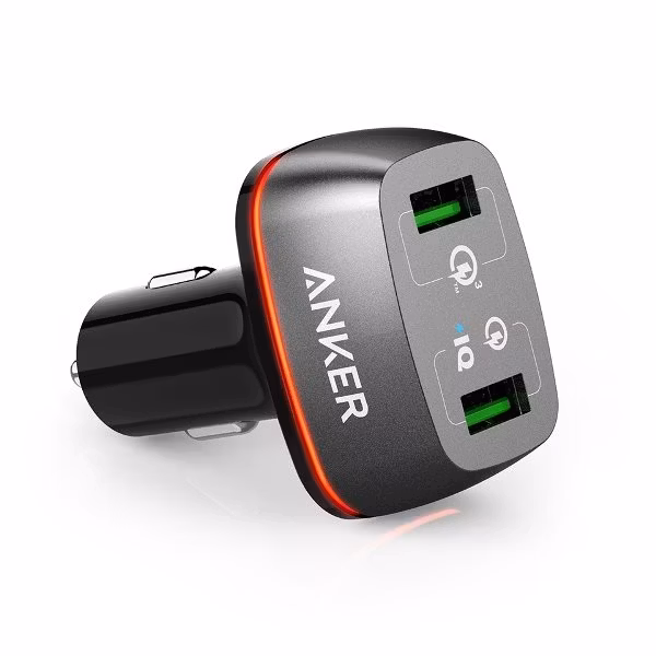 Anker PowerDrive Plus 2 med QC3.0 svart