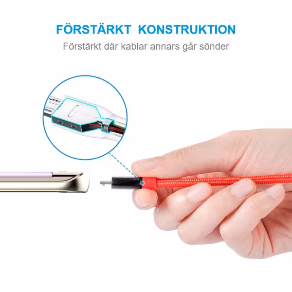 PowerLine plus mikro 180cm, röd, stark konstruktion