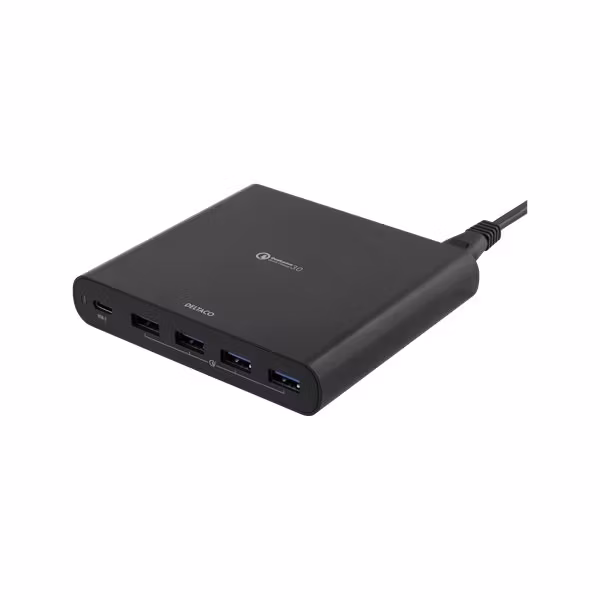 Deltaco Power Delivery Quick Charge laddningsstation, framsida