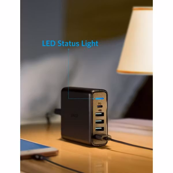 Anker PowerPort Speed Power Delivery 5 mobilladdare LED statuslampa