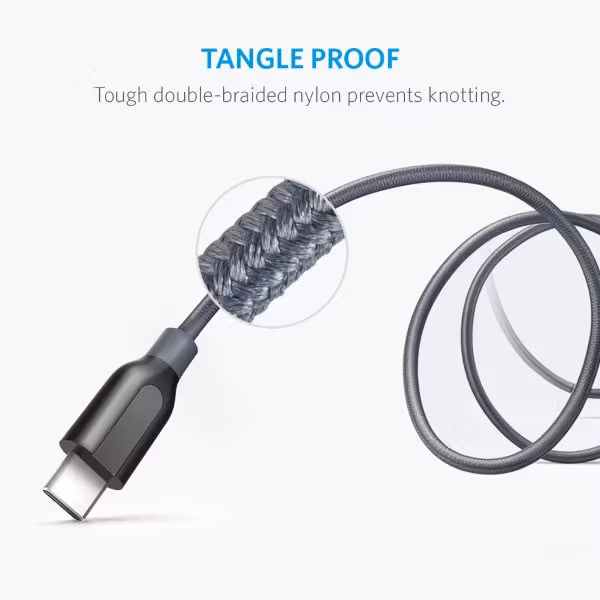 Anker PowerLine plus USB-C grå nylonhölje