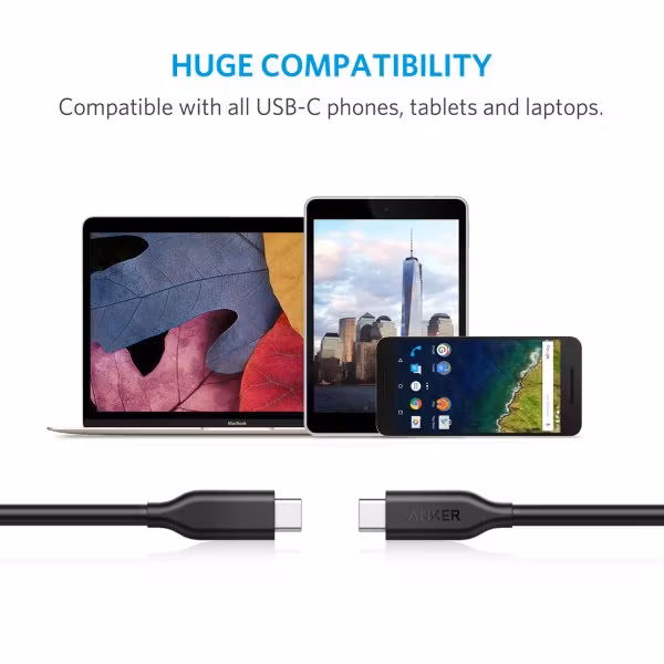 Anker PowerLine USBC - USBC för alla enheter 90cm