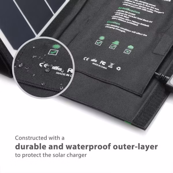 RAVPower Solcellsladdare 24W tuff konstruktion