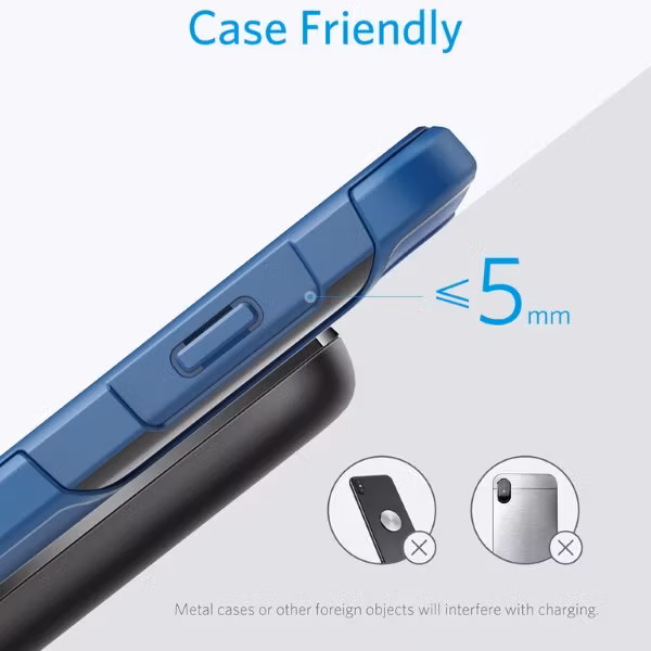 Anker PowerWave Fast laddar genom tunna skal