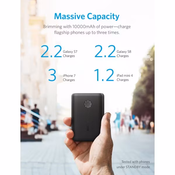 Anker Powercore II 10000mah ger 2-3 laddningar