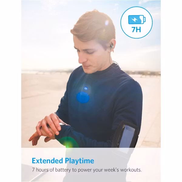 Anker SoundBuds Flow bluetooth hörlurar lång speltid
