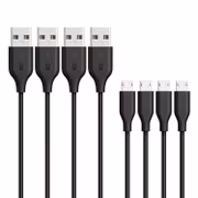 Anker PowerLine Mikro-USB kabel, 30cm (4-pack)